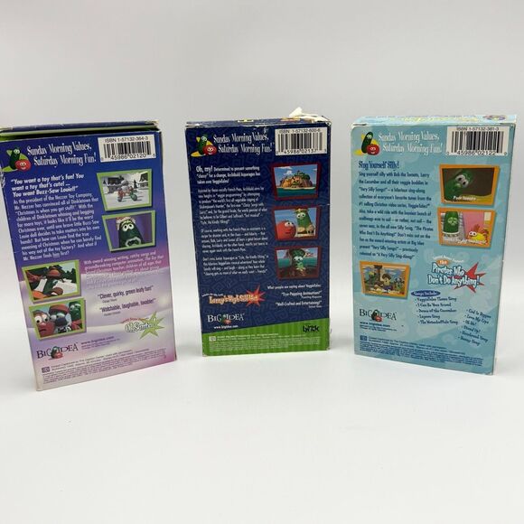 Veggie Tales Vintage Lot 3 VHS Y2K 2002/3 The Toy That Saved Christmas, Lyle The - Picture 2 of 4
